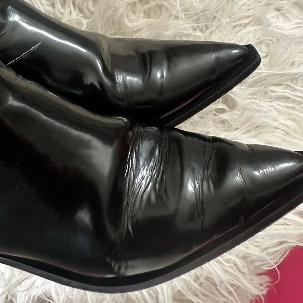Anine Bing Sky Black Leather Ankle Boots size 8